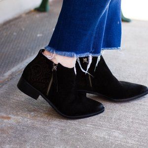 Black zip up bootie